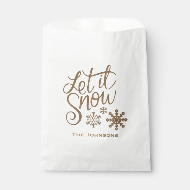 Let it Snow Christmas Holiday Party Favour Bag (Front)