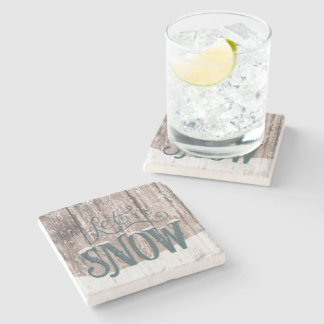 let it Snow Christmas Holiday winter Coaster