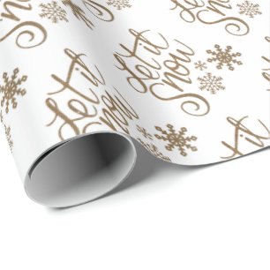 Let it Snow Christmas Holiday Wrapping Paper