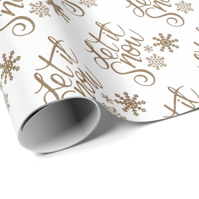 Let it Snow Christmas Holiday Wrapping Paper (Roll Corner)