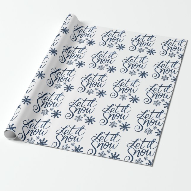 "Let it Snow" Christmas Holiday Wrapping Paper (Unrolled)