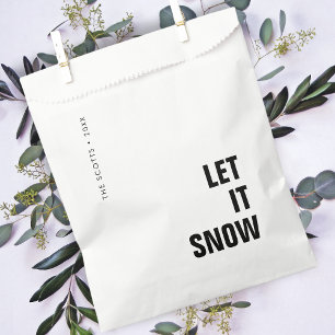 Let it Snow   Christmas Minimalist Clean Simple Favour Bags