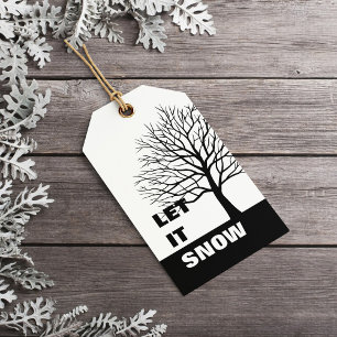 Let it Snow Christmas Minimalist Clean Simple Gift Tags