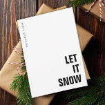 Let it Snow | Christmas Minimalist Clean Simple Holiday Card<br><div class="desc">Simple,  stylish "Let it snow" folded holiday card in monochrome black and white with a modern minimalist block typography in black which can be easily personalised with your own greeting,  family name & year for this trendy festive season! #letitsnow #minimalist #holidaycard</div>