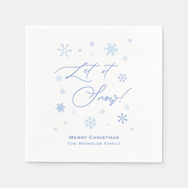 Let It Snow Christmas Party Napkin (Front)