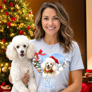“Let it Snow” Christmas Pet Lover Poodle Graphic T-Shirt
