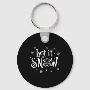 Let It Snow Christmas Snowflakes Kids Men Women Key Ring