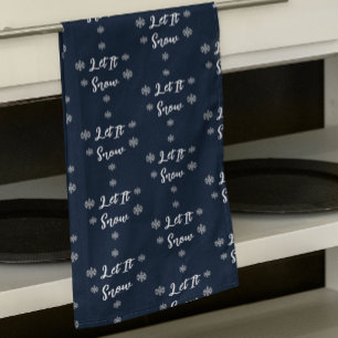 Let It Snow Christmas Snowflakes Tea Towel