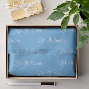 Let It Snow Christmas Tissue Paper Light Blue