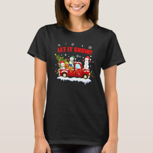 Let It Snow Christmas Tree Snowman Snowflakes T-Shirt