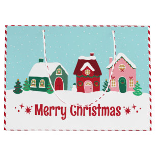 Let it Snow Christmas Village Large Gift Bag