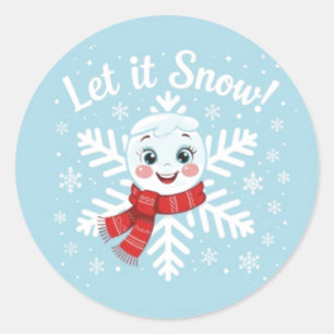 Let it Snow! Classic Round Sticker