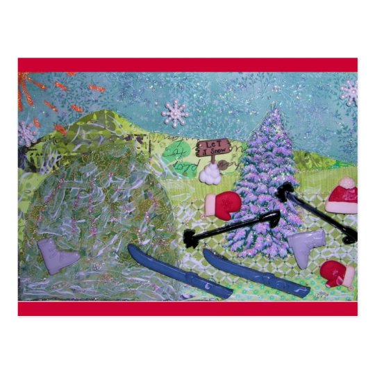 Let it Snow Collage Postcard