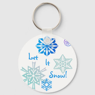 Let It Snow Colour Choice Background Key Ring