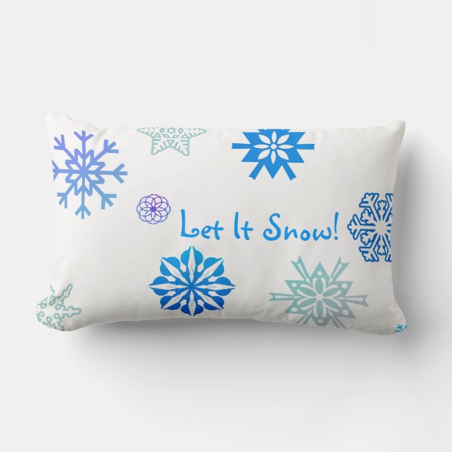 Let It Snow Colour Choice Background Lumbar Cushion (Front)