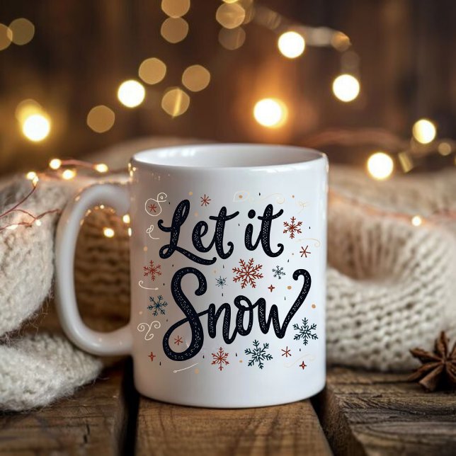 Let It Snow Colourful Snowflake Elegant Christmas  Coffee Mug (Creator Uploaded)