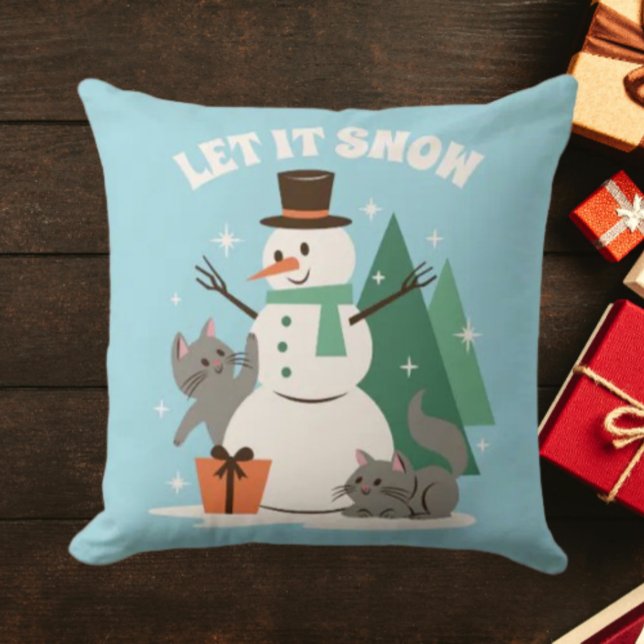 Let It Snow | Cosy Winter Throw Pillow (Creator Uploaded)