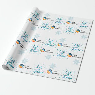 Let It Snow Custom Business Logo Christmas Company Wrapping Paper