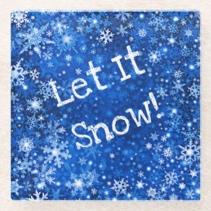 Let It Snow Custom Glass Coaster