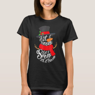 Let It Snow Cute Christmas Snowman Winter Holiday T-Shirt