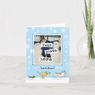 Let it Snow! Cute Dogs Christmas Your Photo Holiday Card