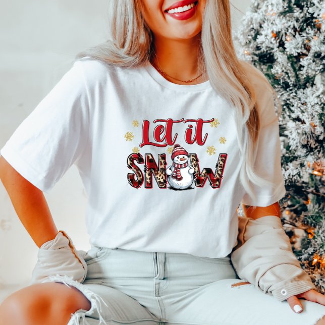 Let it Snow" Cute Snowman Women's  T-Shirt (Creator Uploaded)