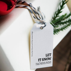 Let It Snow DACHSHUNDS! Personalised Christmas Gift Tags