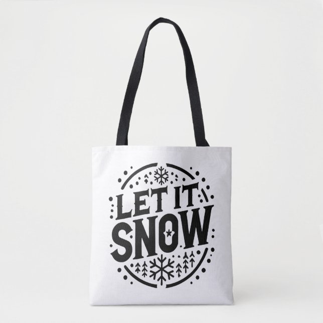 Let It Snow Digital Art Design Tote Bag (Front)