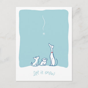 Let it Snow Dogs - Frost Blue Postcard