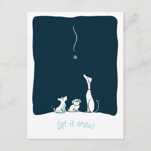 Let it Snow Dogs - Midnight Blue Postcard