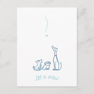 Let it Snow Dogs - Snowdrift Postcard