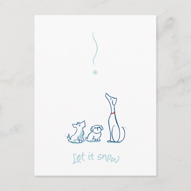 Let it Snow Dogs - Snowdrift Postcard (Front)