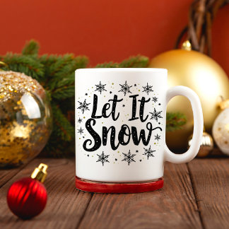 Let It Snow Elegant Script Christmas Coffee Mug