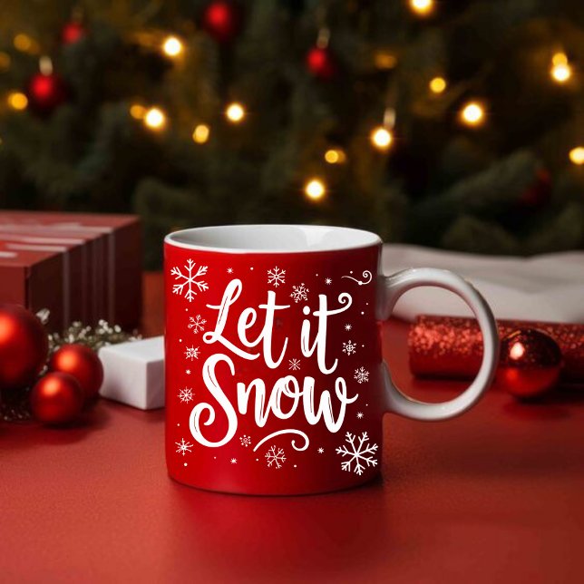 Let It Snow Elegant Script Christmas Festive Mug (Creator Uploaded)