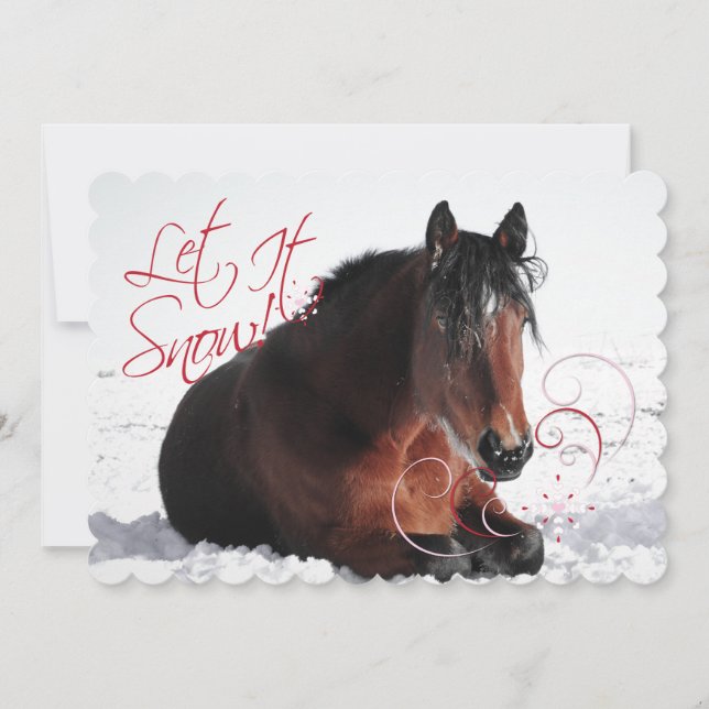 Let It Snow Equine Holiday Card (Front)