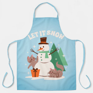 Let It Snow Festive Holiday Kitchen Apron