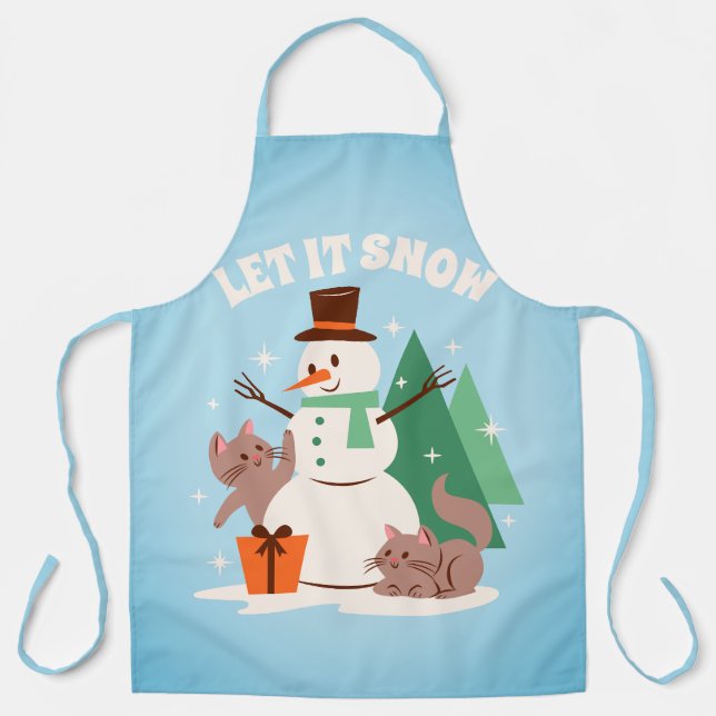 Let It Snow | Festive Holiday Kitchen Apron (Front)