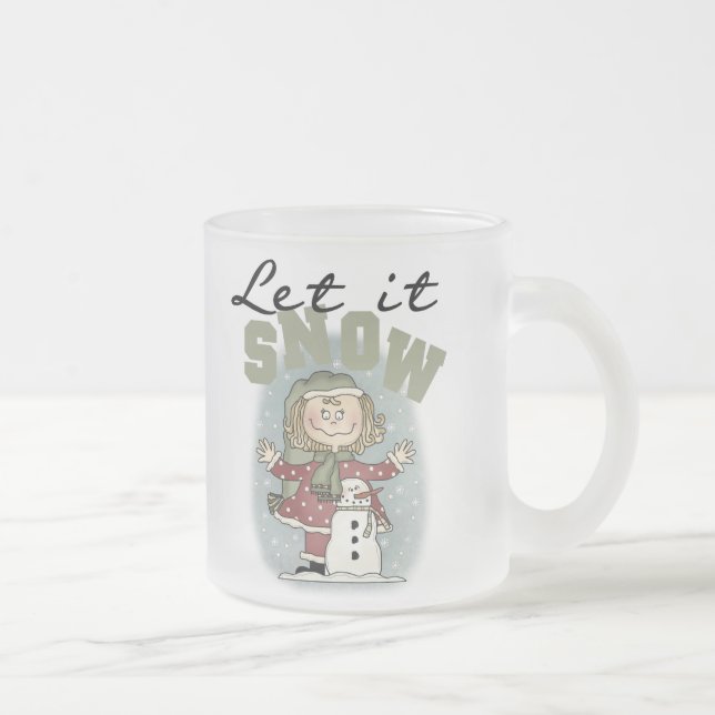 Let it Snow Frosted Glass Coffee Mug (Right)