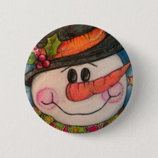 Let It Snow - Frosty Snowman 6 Cm Round Badge