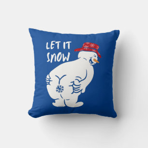 LET IT SNOW funny snowman                          Cushion