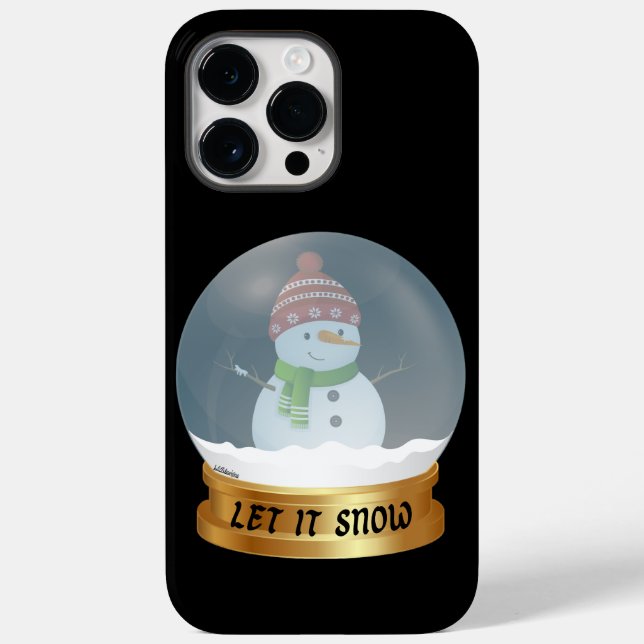 LET IT SNOW funny snowman in globe                 Case-Mate iPhone Case (Back)
