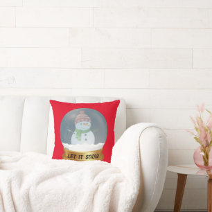LET IT SNOW funny snowman in globe                 Cushion