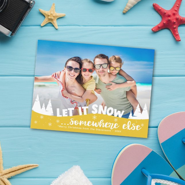 Let it snow funny vacation beach Christmas Holiday Postcard (Creator Uploaded)