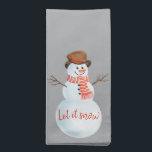 Let it Snow Grey Snowman Christmas Napkin<br><div class="desc">Grey Snowman Let it Snow Christmas Napkins.</div>