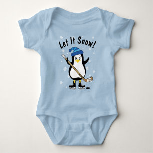 Let it Snow! Hockey Penguin Baby Bodysuit