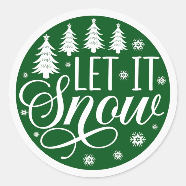 Let it Snow Holiday Christmas Classic Round Sticker (Front)