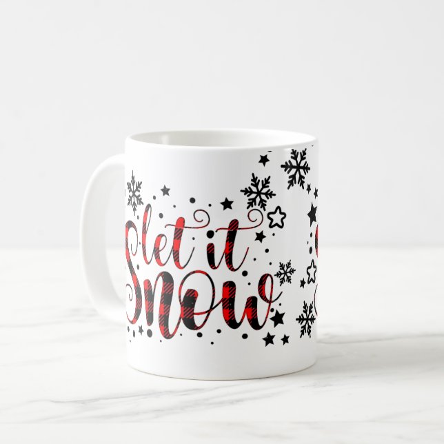 Let It Snow Holiday Fun Cute Festive Christmas  Coffee Mug (Front Left)