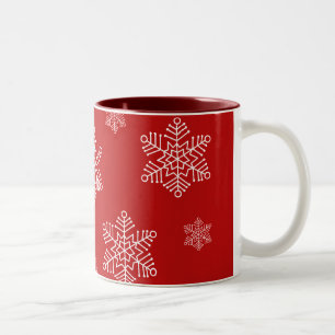 Let it Snow Holiday Mug, Red Two-Tone Coffee Mug