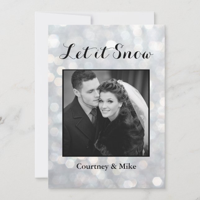 Let it Snow Holiday Photo Card in Silver (Front)