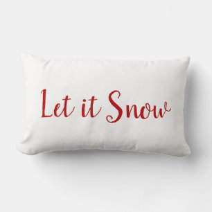Let it Snow Holiday Quote Lumbar Cushion